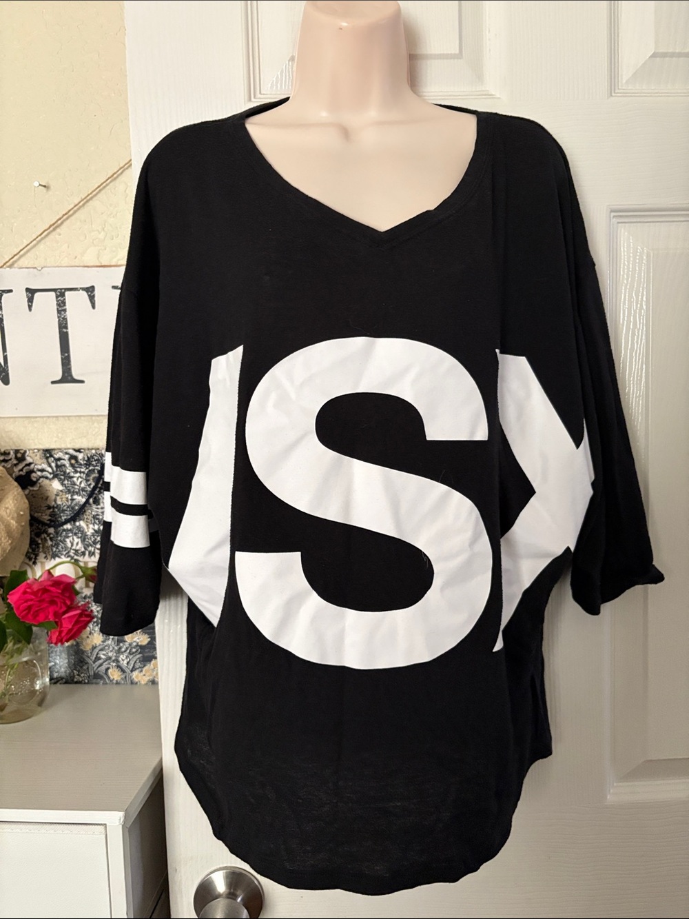 VSX Black Short Sleeve Tee with White Logo